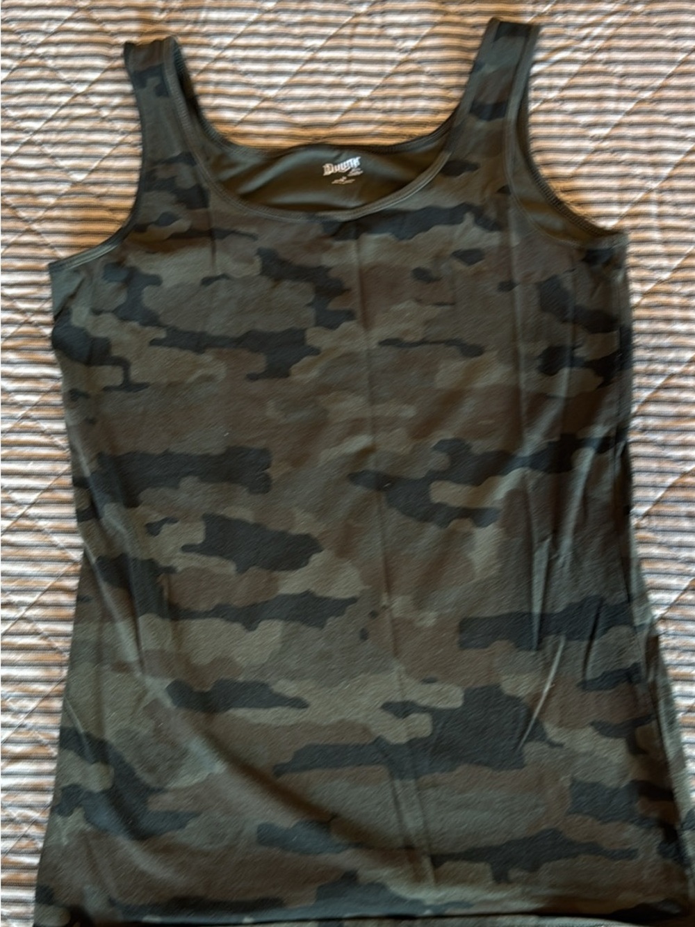 Duluth Trading Women's Olive Green Camo Tank Top